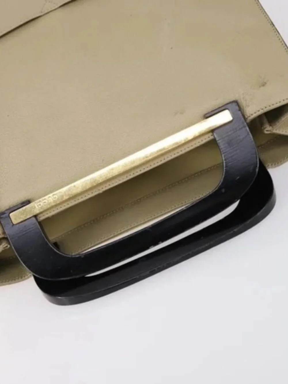 GUCCI GG Canvas Tote Bag Nylon Leather 2 Set Beige Auth 148483